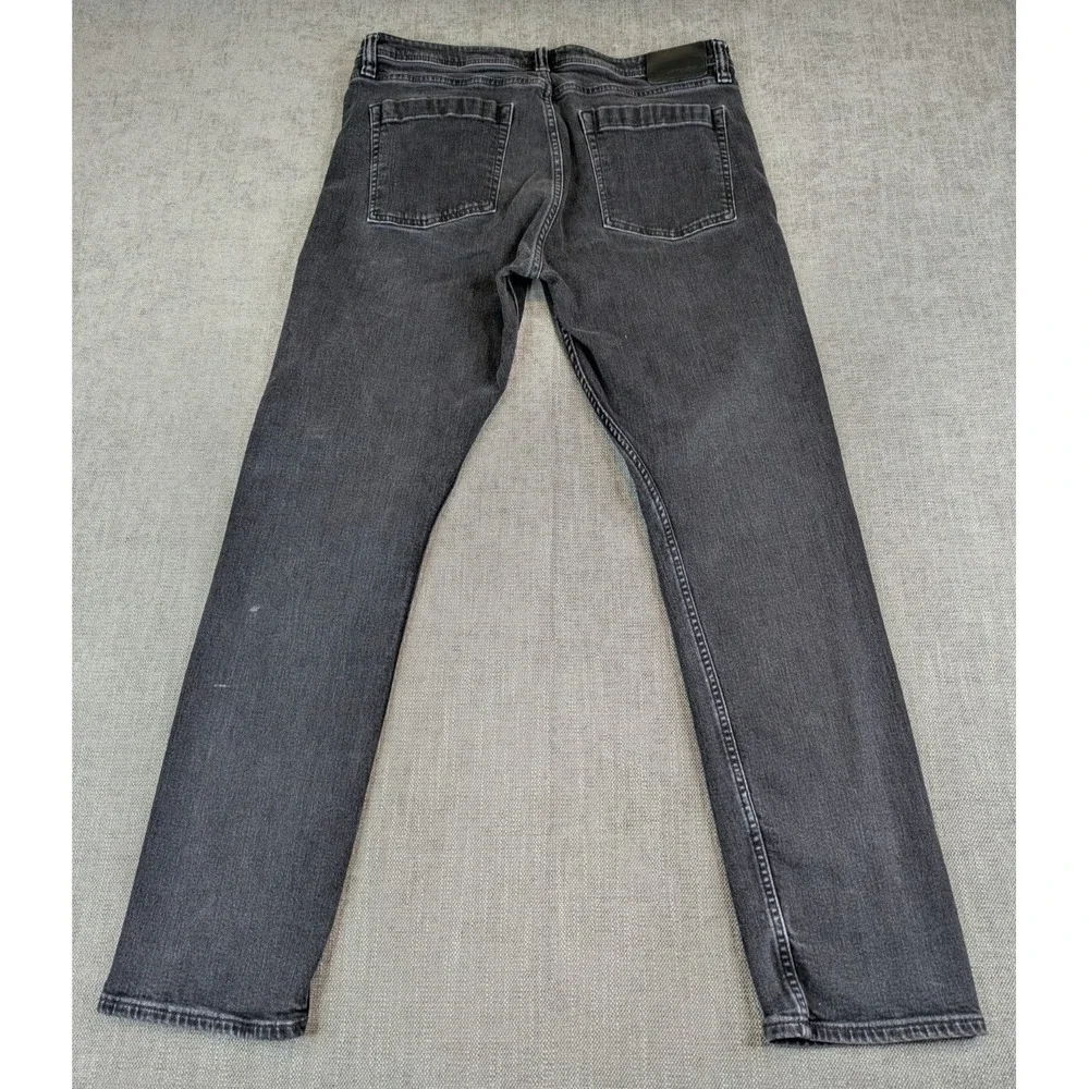 Revtown Jeans Mens 35x31 Black Taper Denim Stretch Medium Wash Pants - Picture 3 of 12